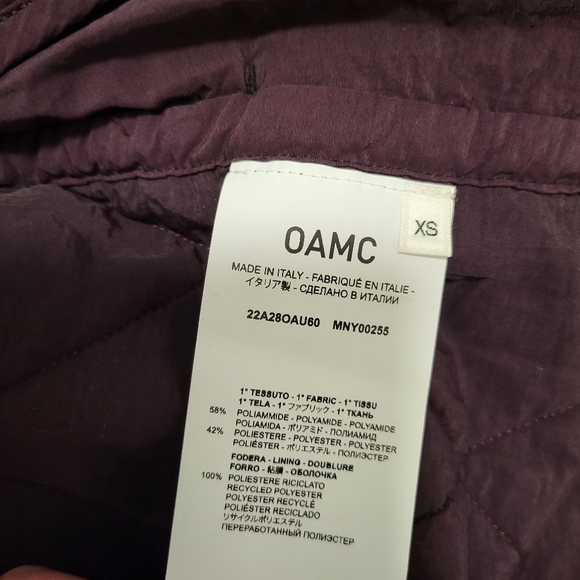 OAMC Oversized Quilted Collarless Jacket - Picture 7 of 8